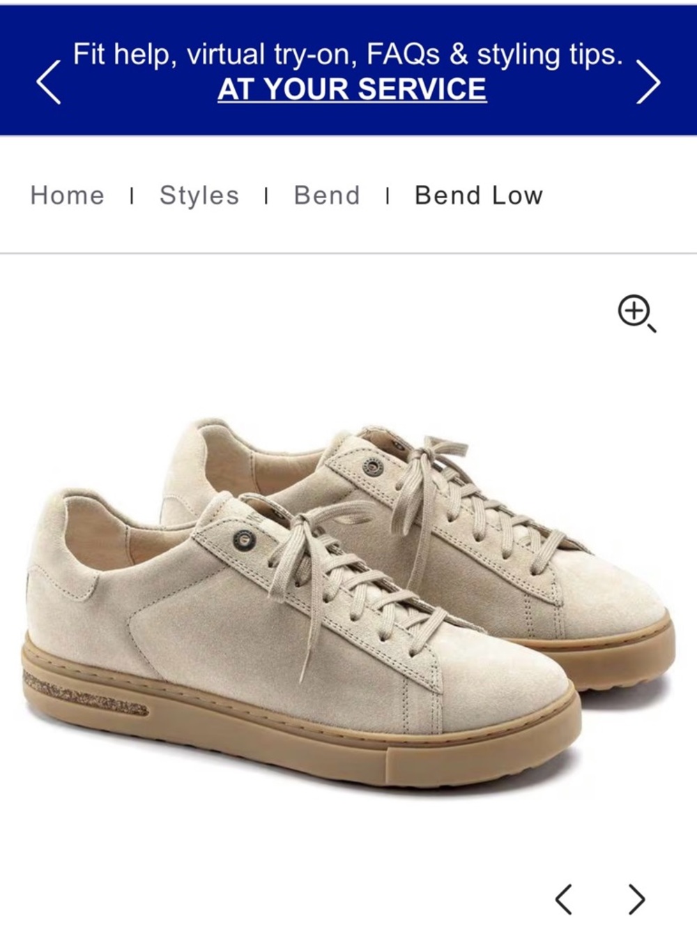 Birkenstock Bend Low Sneakers in Light Beige Suede